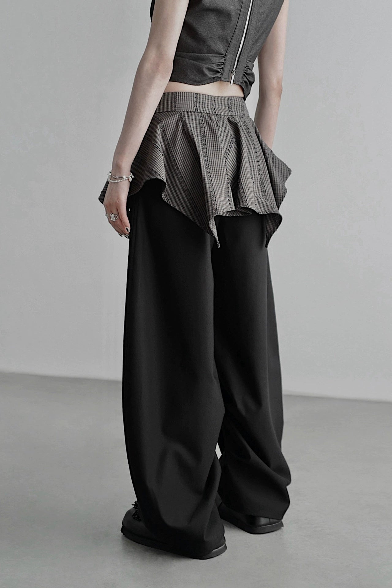 フェイクツーウエストワイドパンツ　B4258