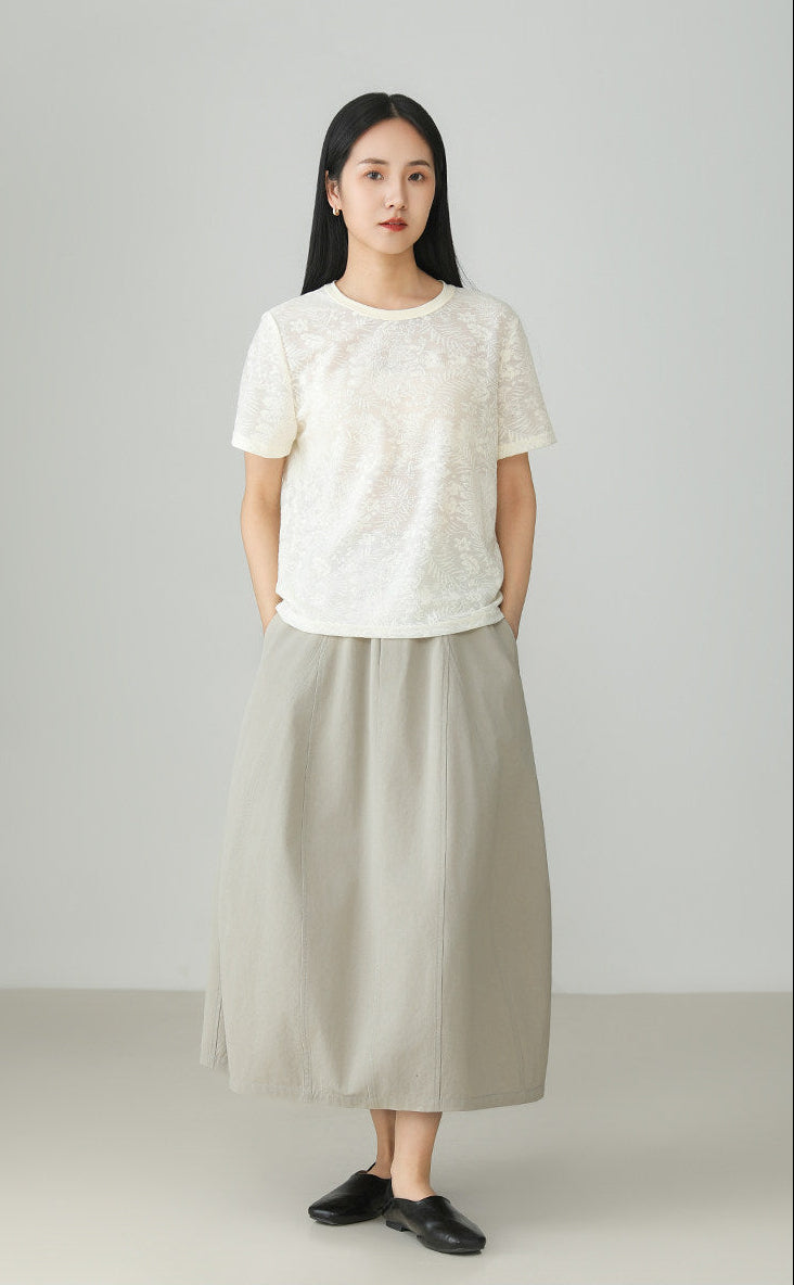 Premium Washed Cotton Balloon Skirt B4896