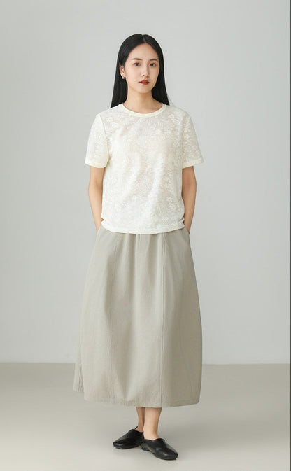 Premium Washed Cotton Balloon Skirt B4896