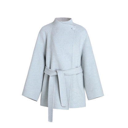 Reversible wool blend half coat B4406