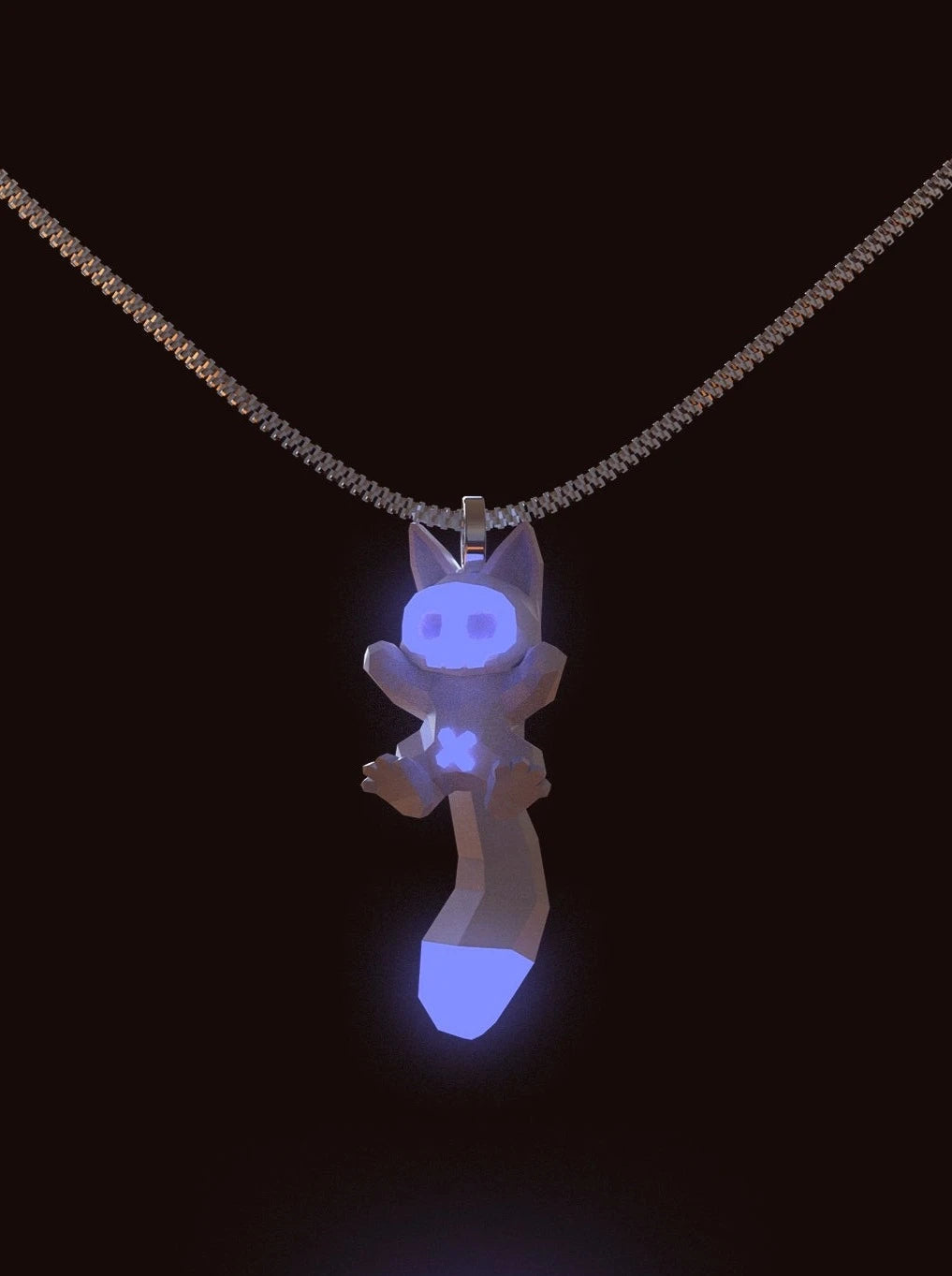 Lucky cat polygon necklace B2769