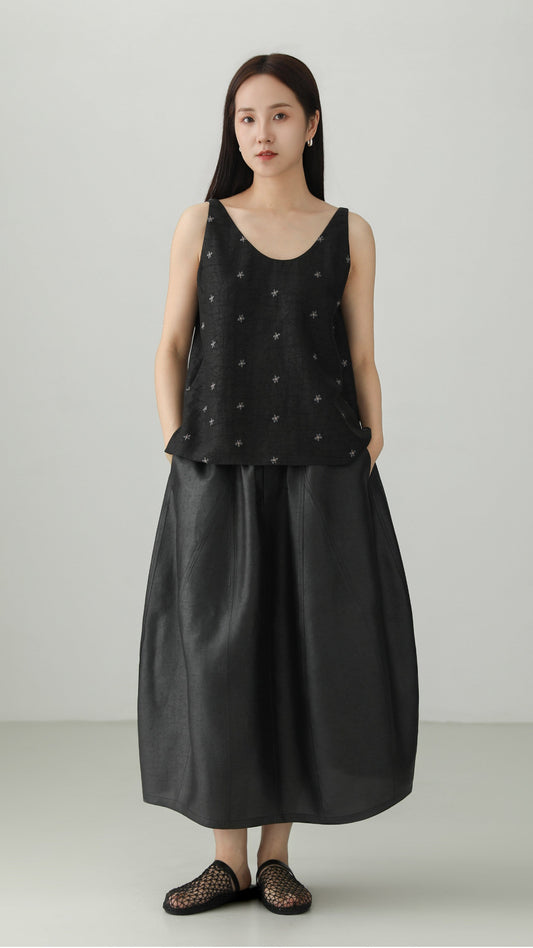 ブラックプレミアムシルクバドスカート　B4702