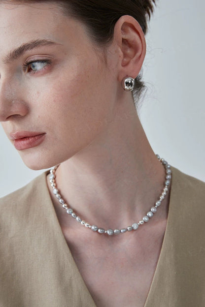 S925簡約圓球復古耳環B4038