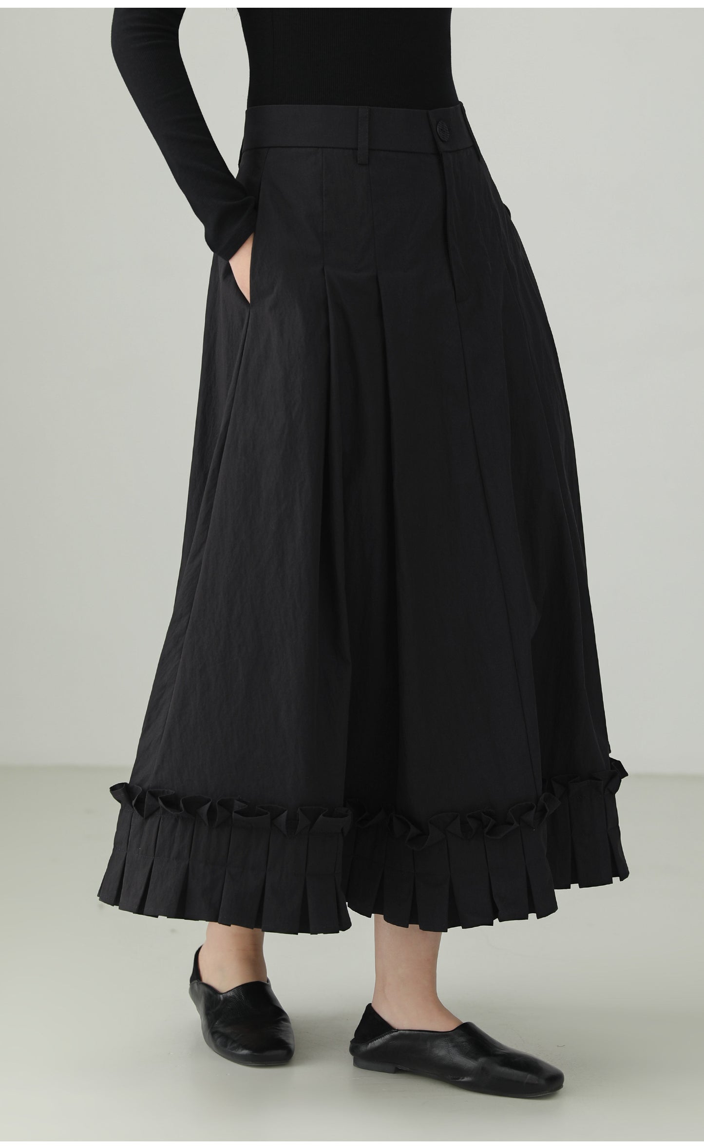 ブロケードコットンプリーツレーススカート　B4730