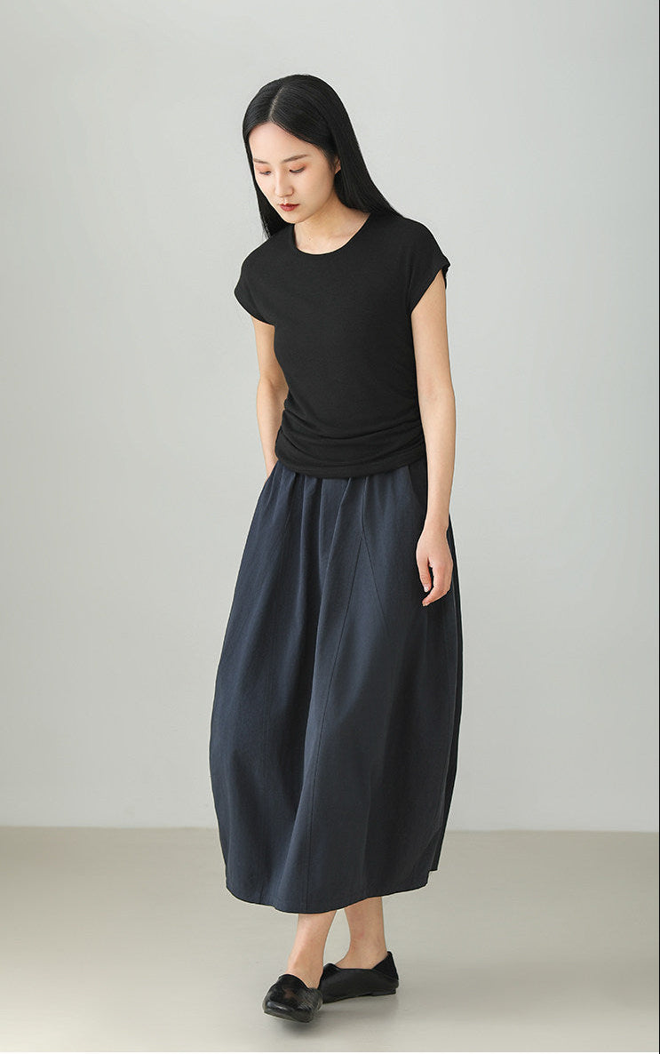 Premium Washed Cotton Balloon Skirt B4896
