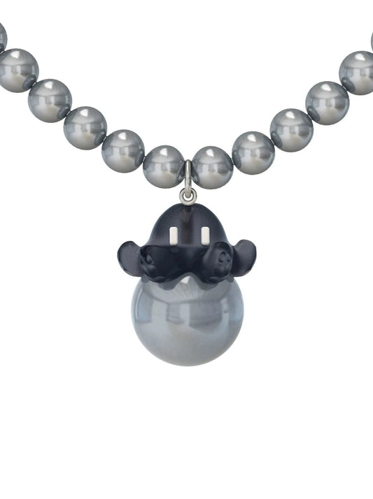 Octopus pearl chain polygon necklace B2790