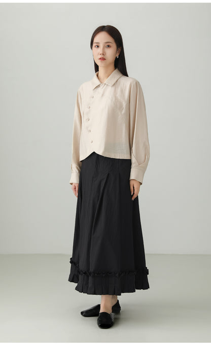 ブロケードコットンプリーツレーススカート　B4730