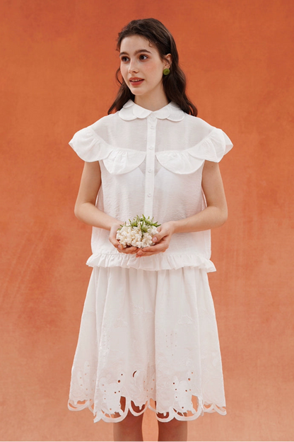 ホワイトペタルカラーブラウス　B3927