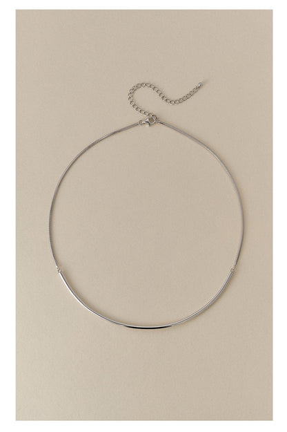 S925カーブラインミニマルチョーカーネックレス　B4722