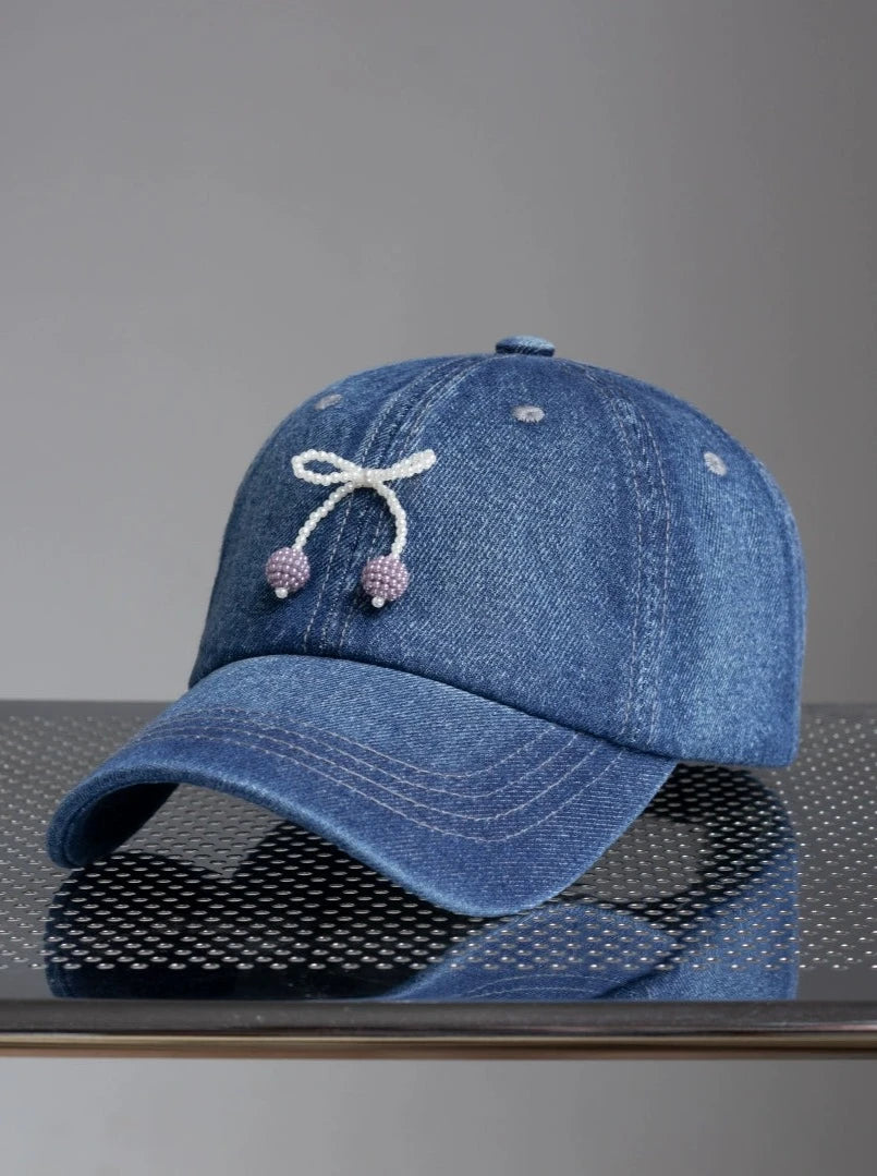 Pearl string bow baseball cap B2729
