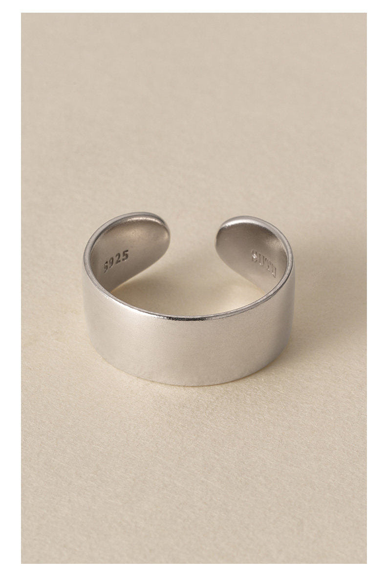 S925プレーンサークルマットオープンリング　B4720