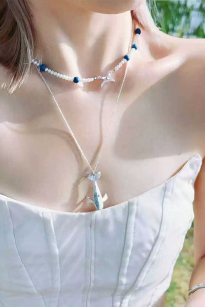 鯨魚哨子 S925 吊墜項鍊 B4472