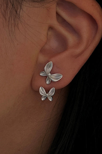 S925ダブルバタフライスタッドピアス　B4294