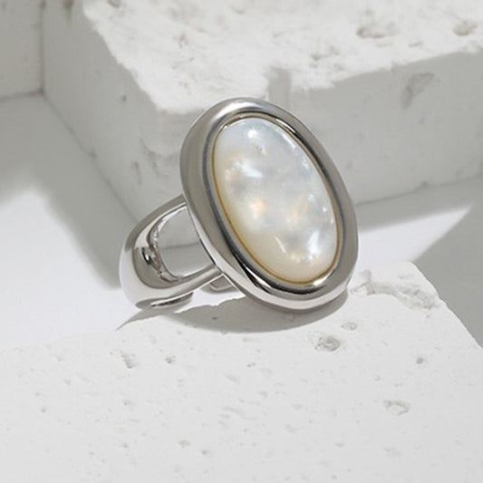 S925 shell pearl niche design ring B1841
