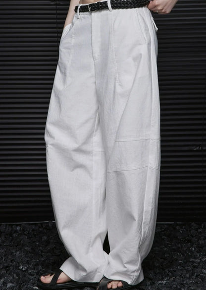 白色酷感寬寬鬆褲B2757