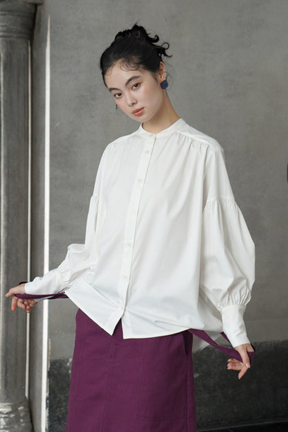 詩意白襯衫 + 葡萄紫 B4615