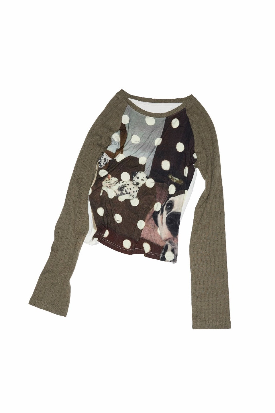 キャット＆ドッグ ドットプリントスリミングTシャツ　B4320