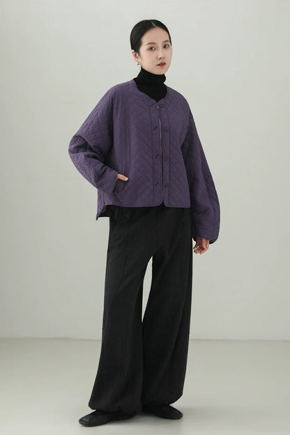 ウールキルティングショートコート　B4532