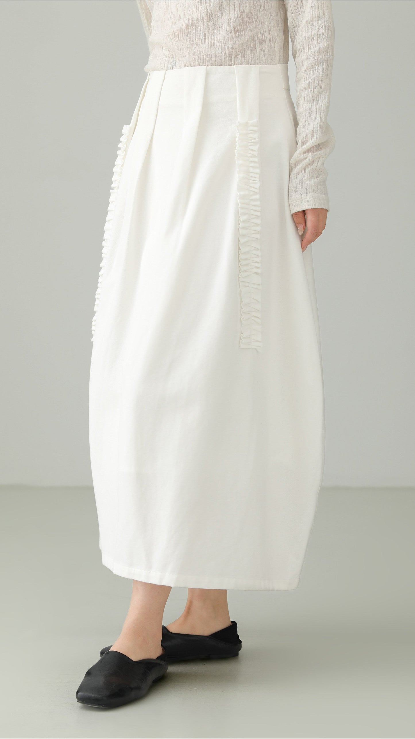 Tencel Cotton Frill Edge Bubble Skirt B4724