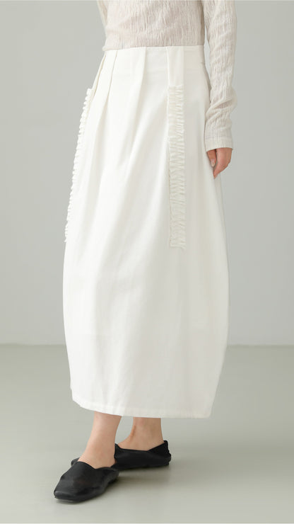 Tencel Cotton Frill Edge Bubble Skirt B4724