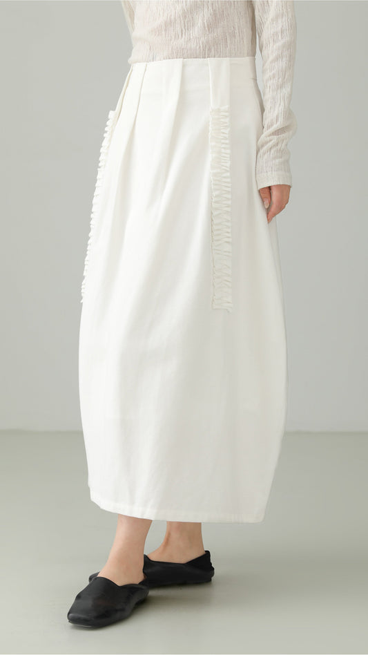 テンセルコットンフリルエッジバブルスカート　B4724