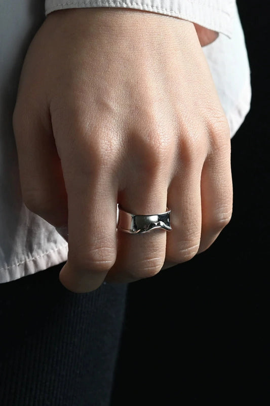S925 Melting Unisex Couple Ring B3234