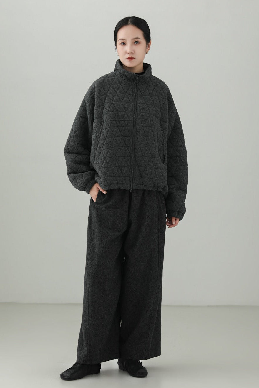 Minimalist wool blend wide pants B4526