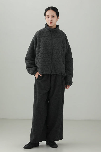Minimalist wool blend wide pants B4526