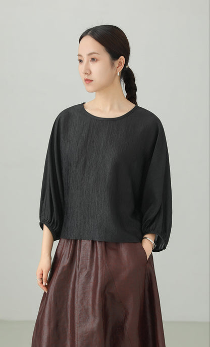 Acetate Crepe Dolman Sleeve Blouse B4893