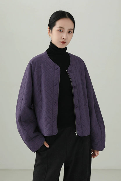 ウールキルティングショートコート　B4532