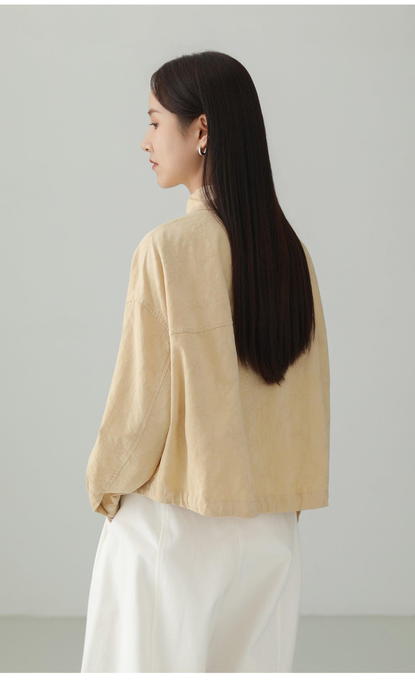 藝術提花短襯衫 B4706
