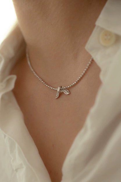 S925シングルノットニッチチョーカーネックレス　B4296