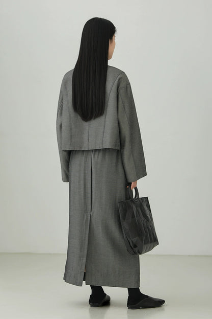 Tencel Linen Versatile Slit Skirt B4270