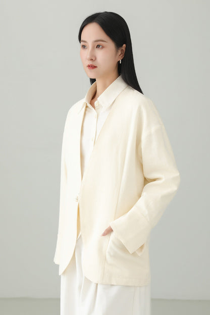 Minimalist Jacquard V-Neck Jacket B4659