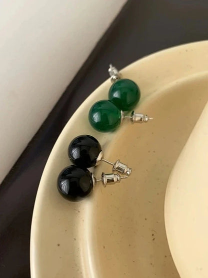 Black onyx earrings B2673