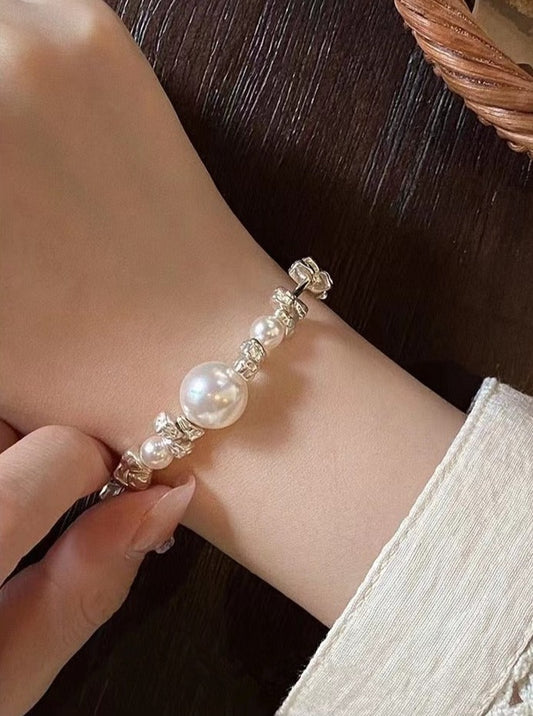 S925 silver shell beads bracelet B1902