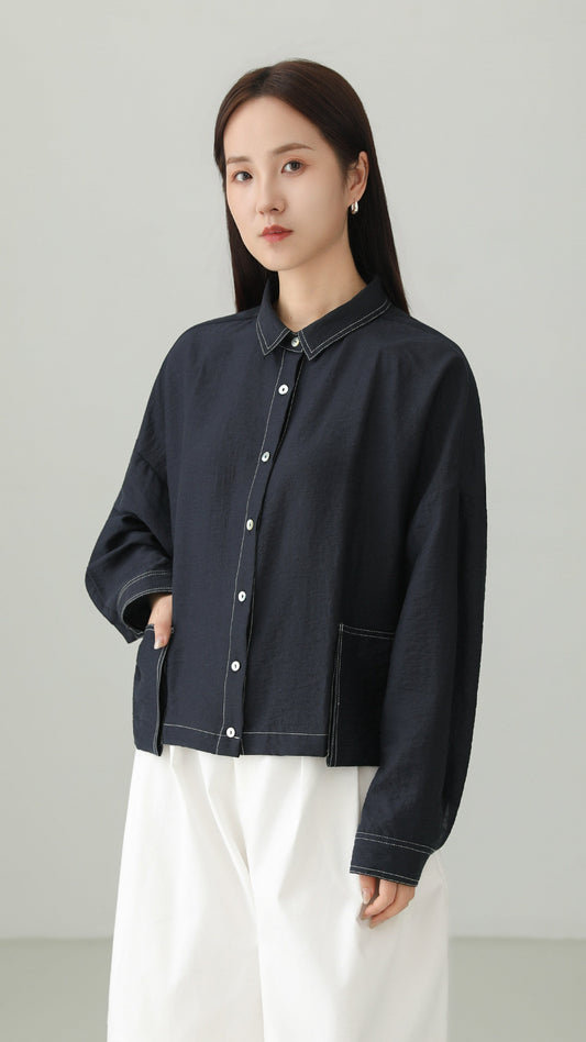 テンセルリネンミニマリストシャツ　B4701