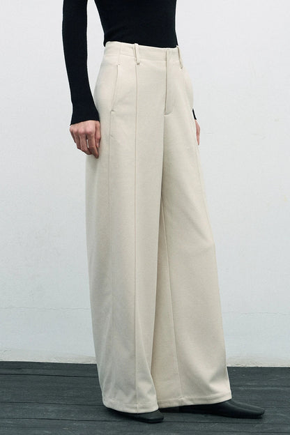 加厚羊毛白色直筒褲 B3544