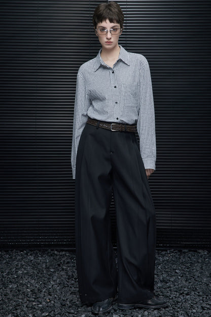 ブラックルーズワイドスーツパンツ　B4542