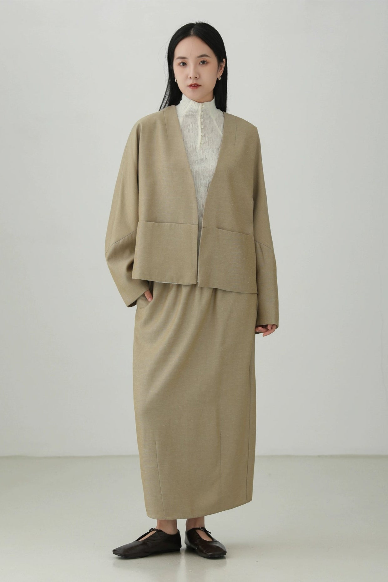 テンセルリネンコクーンランタンスカート　B4268