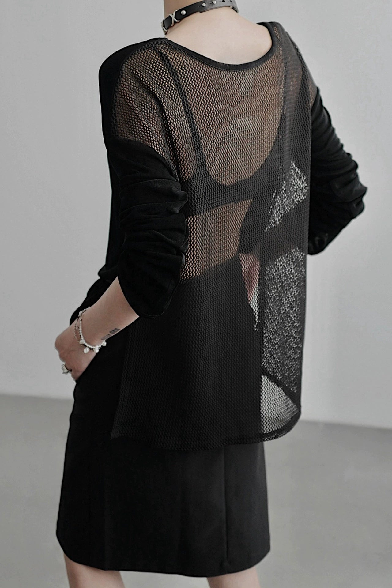 Infinity Mesh Long Sleeve Sweater B4254