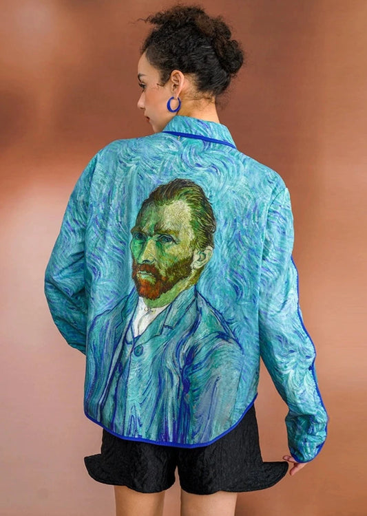 Van Gogh self-portrait oil painting print blouse B2699