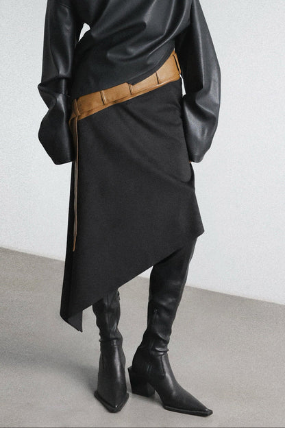 ワイドウエストアシメトリースカート　B4648