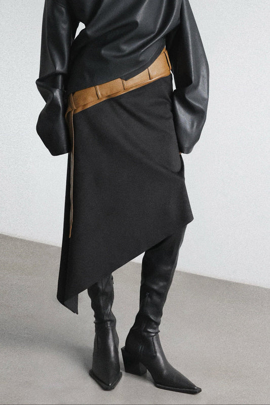 ワイドウエストアシメトリースカート　B4648