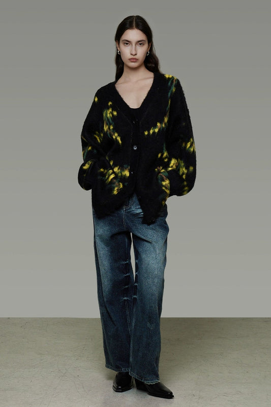 レトロルーズ Vネックニットカーディガン　B4443