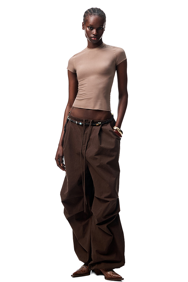 ヴィンテージダメージウオッシュ立体プリーツカーゴパンツ　B3943