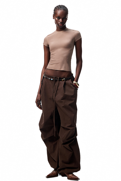 ヴィンテージダメージウオッシュ立体プリーツカーゴパンツ　B3943