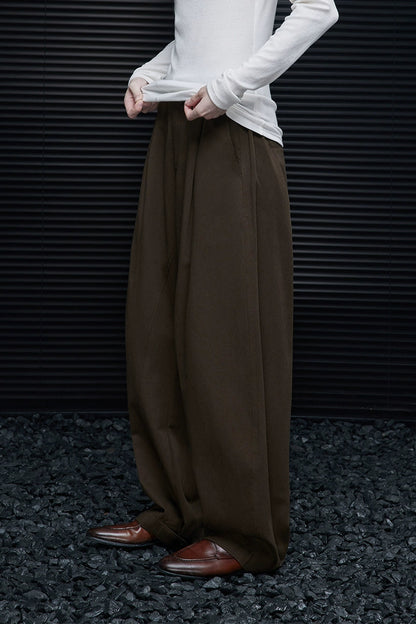 ダークブラウンテンセルコットンワイドパンツ B4356 – Bloemen