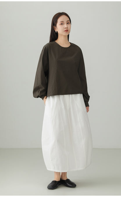 ミニマルクルーネックプルオーバーシャツ　B4729