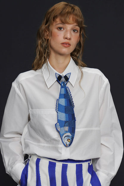 Capri Bluefish Vintage Embroidered Bowtie B4161